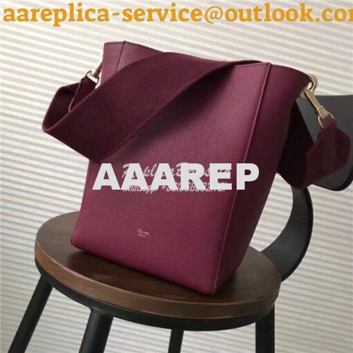 Replica  Celine Small Seau Sangle bag in burgundy soft grained calfski