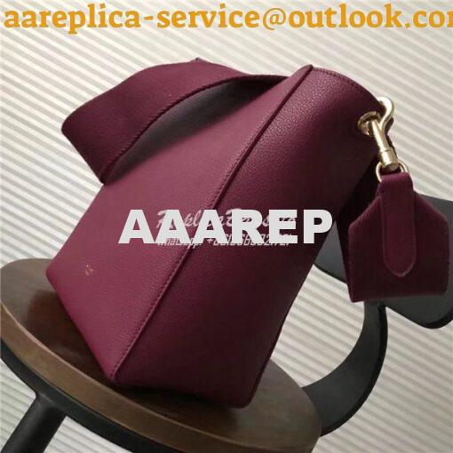 Replica  Celine Small Seau Sangle bag in burgundy soft grained calfski 2