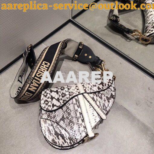 Replica Dior Saddle Bag in Python Leather T3 9