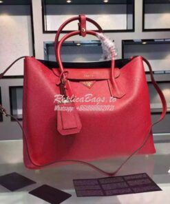 Replica Prada BN2756 BN2775 Saffiano Cuir Red Leather Tote