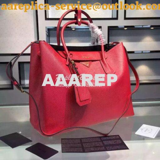 Replica Prada BN2756 BN2775 Saffiano Cuir Red Leather Tote 2