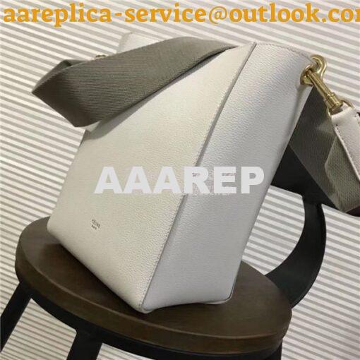 Replica  Celine Small Seau Sangle bag in white soft grained calfskin 2