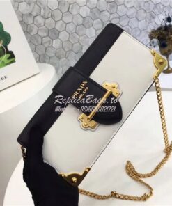 Replica Prada Cahier White Long Clutch with chain Bag 1BF048