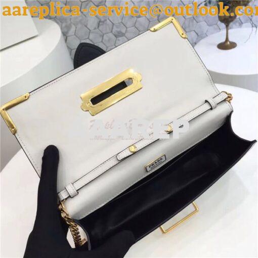 Replica Prada Cahier White Long Clutch with chain Bag 1BF048 7