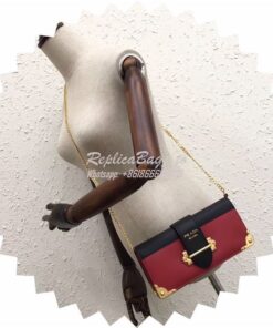 Replica Prada Cahier red Long Clutch with chain Bag 1BF048 2