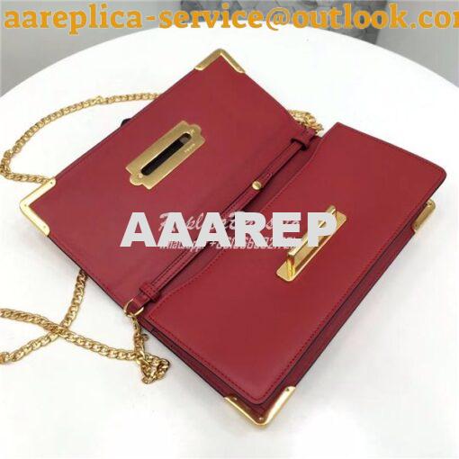 Replica Prada Cahier red Long Clutch with chain Bag 1BF048 7