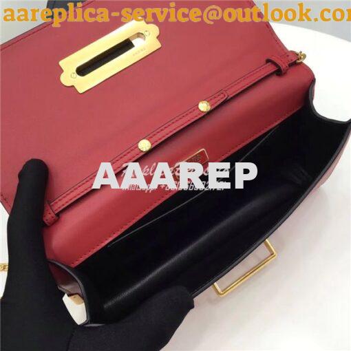 Replica Prada Cahier red Long Clutch with chain Bag 1BF048 8