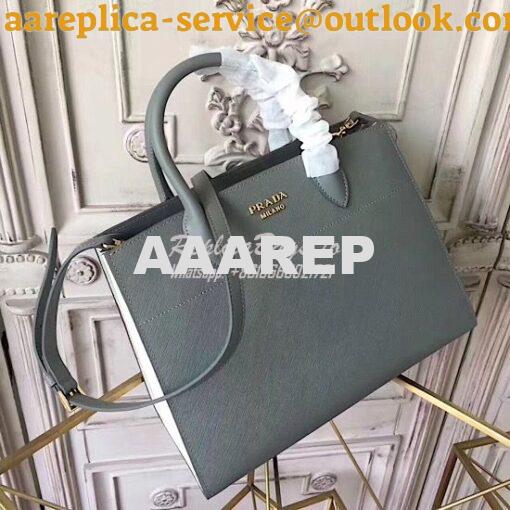 Replica Prada Bibliothèque Bag Grey 2