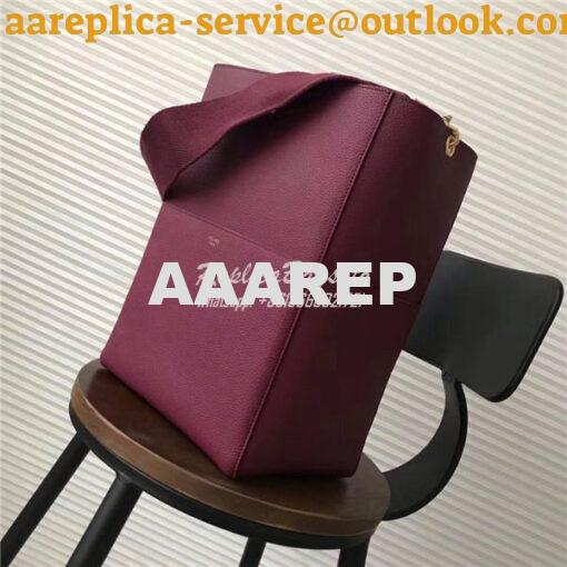 Replica Celine Seau Sangle bag in burgundy soft grained calfskin 2