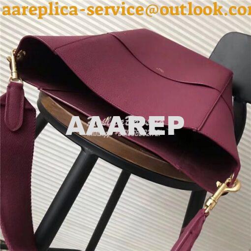 Replica Celine Seau Sangle bag in burgundy soft grained calfskin 5