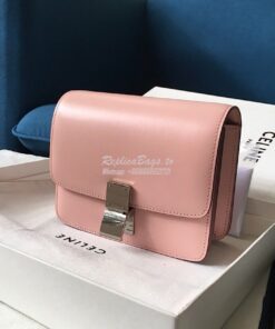 Replica Celine Classic Box Bag in Smooth Calfskin Light Pink