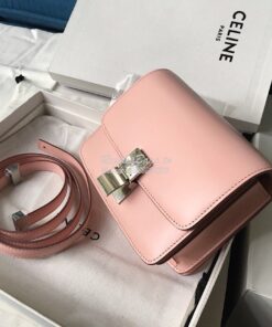 Replica Celine Classic Box Bag in Smooth Calfskin Light Pink 2