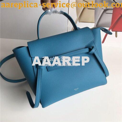 Replica Celine Belt Bag In Medium Blue Grained Calfskin 2 sizes availa