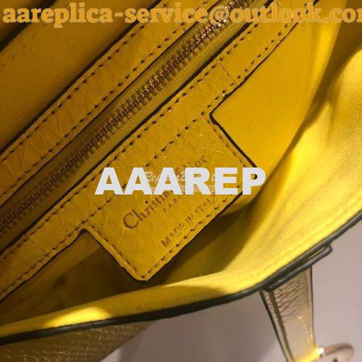 Replica Dior Saddle Bag in Python Leather Yellow 11