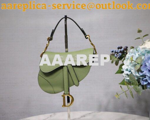 Replica Dior Saddle Bag in Grained Calfskin Matcha Green 11