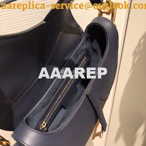 Replica Dior Saddle Bag in Grained Calfskin Blue 9