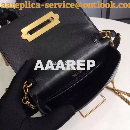 Replica Prada Cahier black leather shoulder bag 1BL004 9