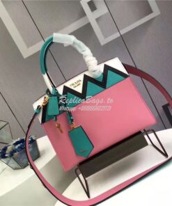 Replica prada esplanade bag 1BA046 begonia pink with jade green