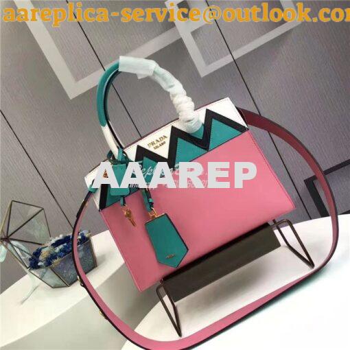 Replica prada esplanade bag 1BA046 begonia pink with jade green