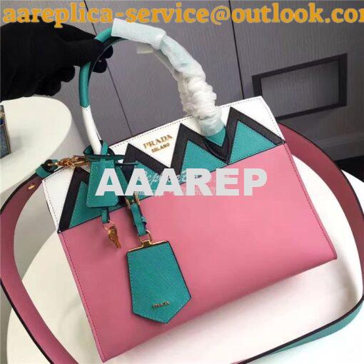 Replica prada esplanade bag 1BA046 begonia pink with jade green 3