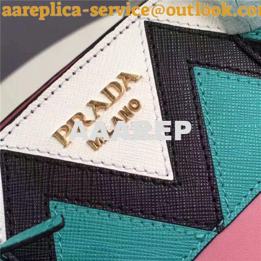 Replica prada esplanade bag 1BA046 begonia pink with jade green 6