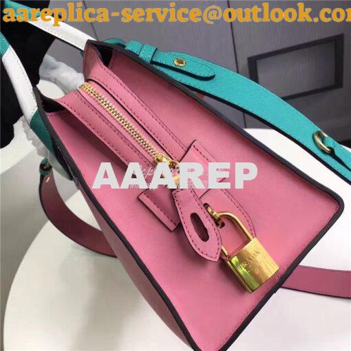 Replica prada esplanade bag 1BA046 begonia pink with jade green 7