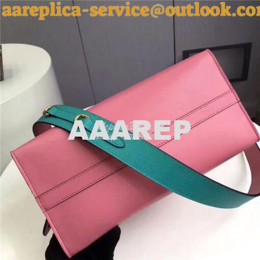 Replica prada esplanade bag 1BA046 begonia pink with jade green 8