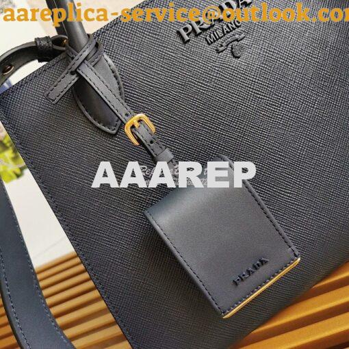 Replica Prada Monochrome powder Navy Saffiano Leather Bag 3