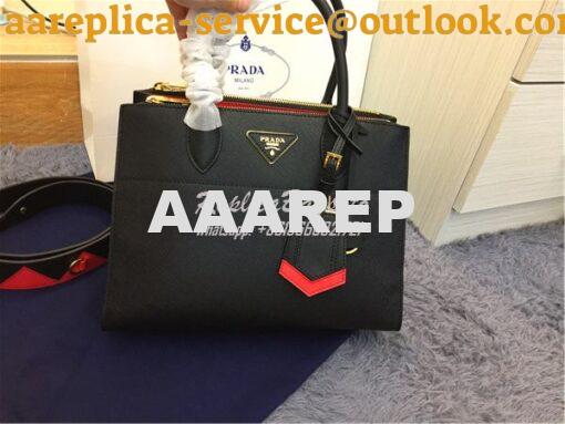 Replica Prada Paradigme Black Bag with red luggage tag 1ba102 1ba103