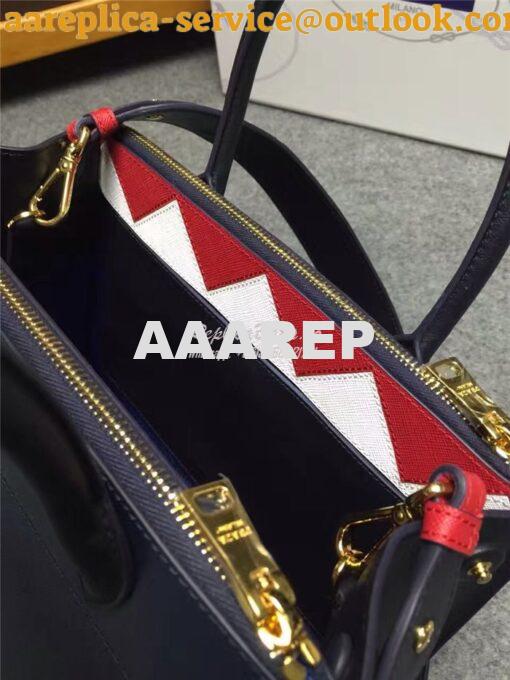 Replica Prada Paradigme Dark Blue Bag with red luggage tag 1ba102 1ba1 8