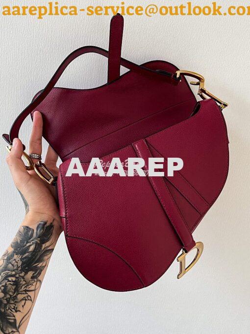 Replica Dior Saddle Bag in Grained Calfskin Red 8