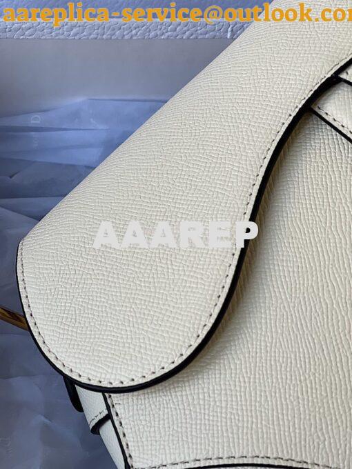 Replica Dior Saddle Bag in Grained Calfskin White 5