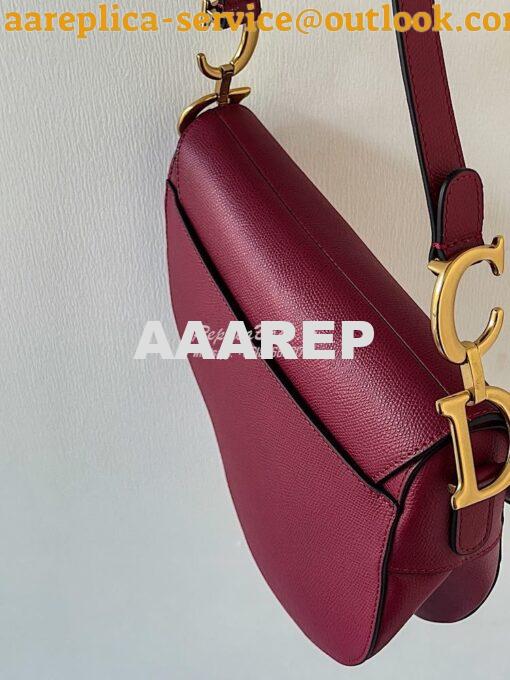 Replica Dior Saddle Bag in Grained Calfskin Red 11