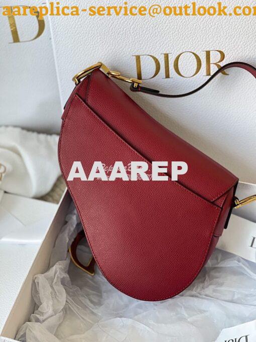 Replica Dior Saddle Bag in Grained Calfskin Red 12