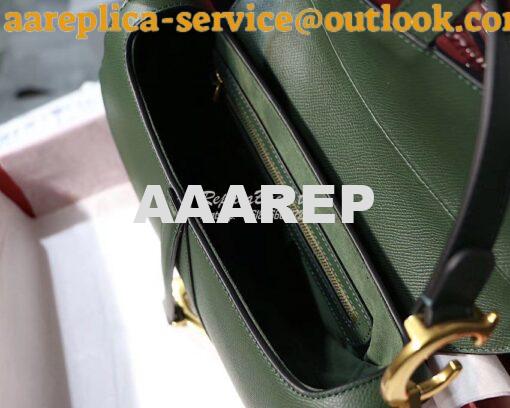 Replica Dior Saddle Bag in Grained Calfskin Green 6