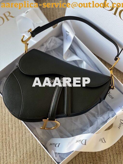 Replica Dior Saddle Bag in Grained Calfskin Black 2