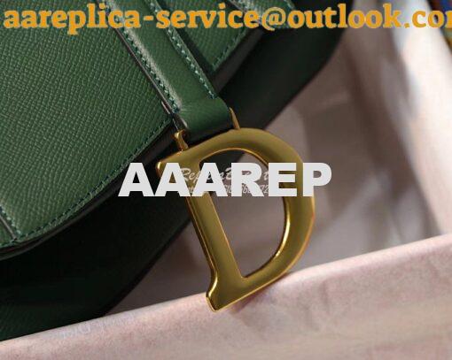 Replica Dior Saddle Bag in Grained Calfskin Green 8