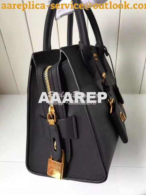 Replica Prada Esplanade Saffiano & Leather Bag Black 5