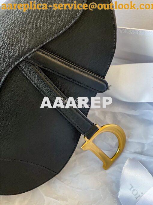 Replica Dior Saddle Bag in Grained Calfskin Black 7