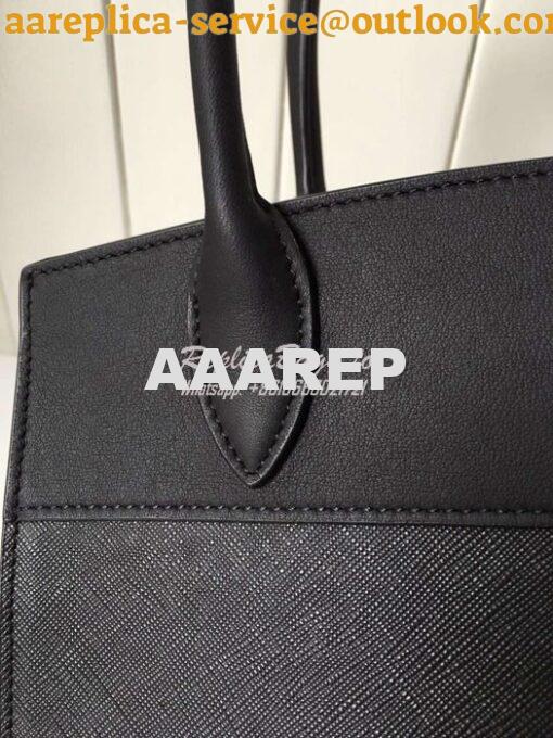 Replica Prada Esplanade Saffiano & Leather Bag Black 15