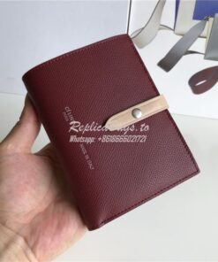 Replica Celine Strap medium/large multifunction wallet in burgundy gra