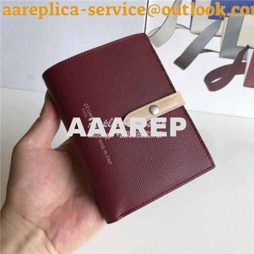 Replica Celine Strap medium/large multifunction wallet in burgundy gra