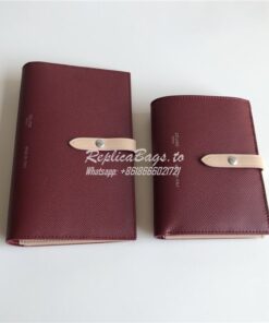 Replica Celine Strap medium/large multifunction wallet in burgundy gra 2