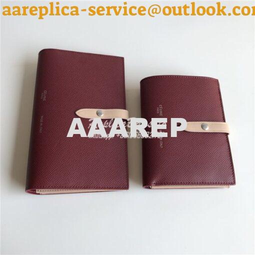 Replica Celine Strap medium/large multifunction wallet in burgundy gra 2