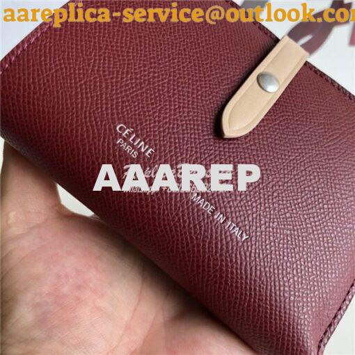 Replica Celine Strap medium/large multifunction wallet in burgundy gra 3