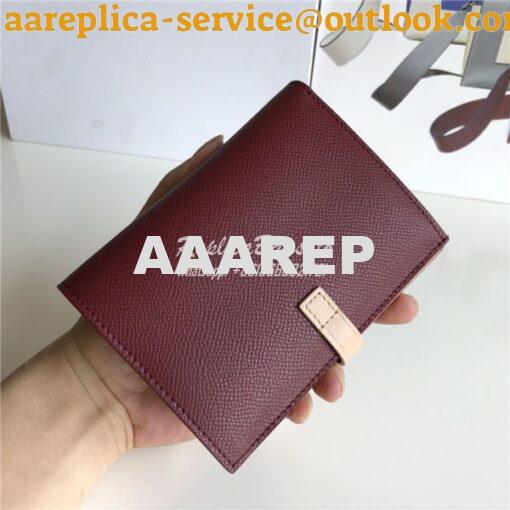 Replica Celine Strap medium/large multifunction wallet in burgundy gra 4