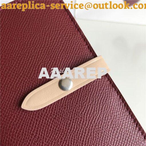 Replica Celine Strap medium/large multifunction wallet in burgundy gra 6