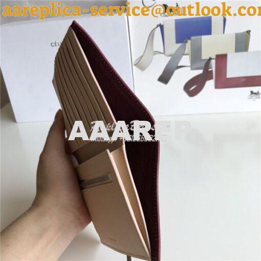 Replica Celine Strap medium/large multifunction wallet in burgundy gra 8