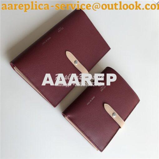 Replica Celine Strap medium/large multifunction wallet in burgundy gra 11