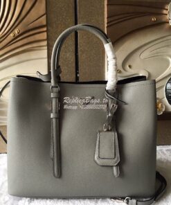 Replica Prada Saffiano Cuir Leather Tote Bag BN2820 Grey